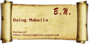 Balog Mabella névjegykártya