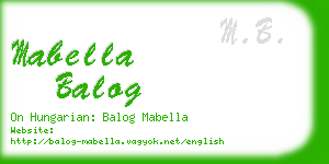 mabella balog business card